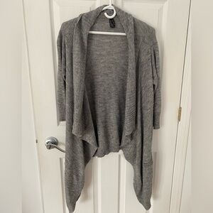 Chic Heather Gray Open Front Cardigan